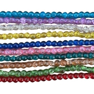 10 strenge helfarvede krakelerede glas perler